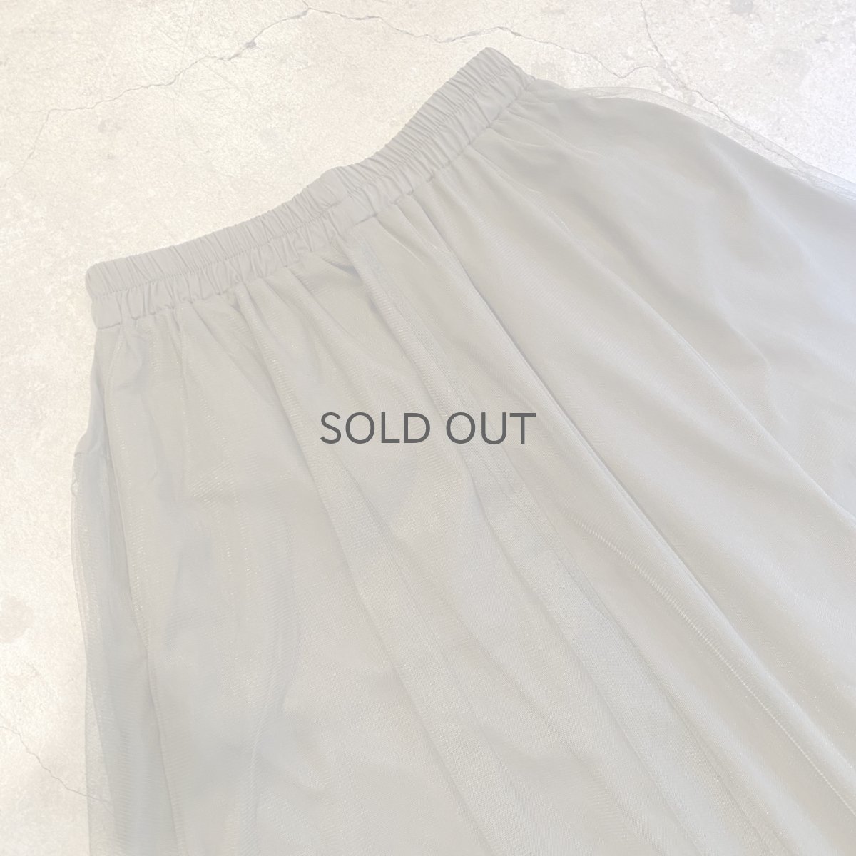 画像8: 4 POCKET TULLE FLARE LAYERED BELT DESIGN LONG SKIRT / W25~W35 (8)