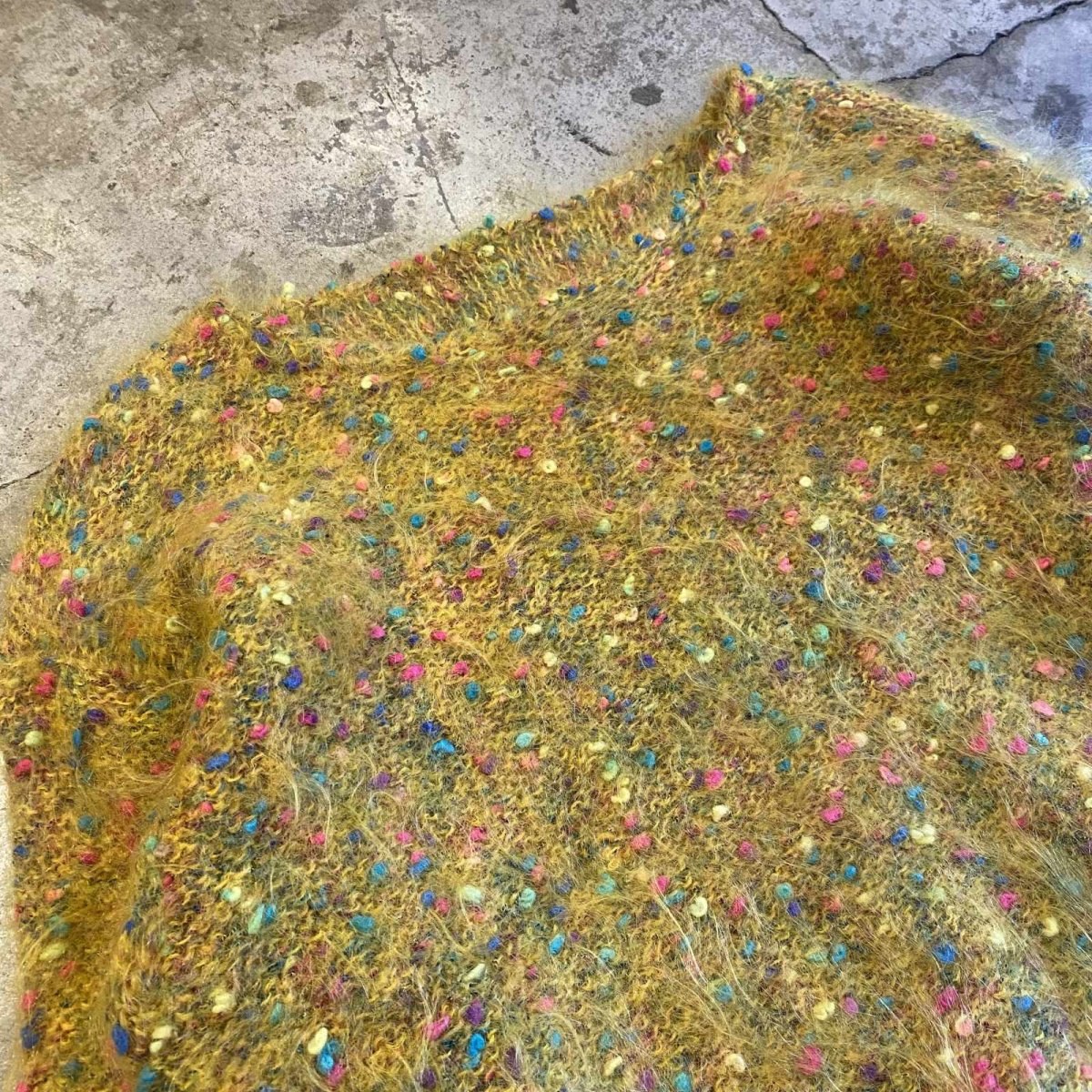 画像3: OLD MIX DESIGN COLOR MOHAIR KNIT SWEATER / Ladies M (3)
