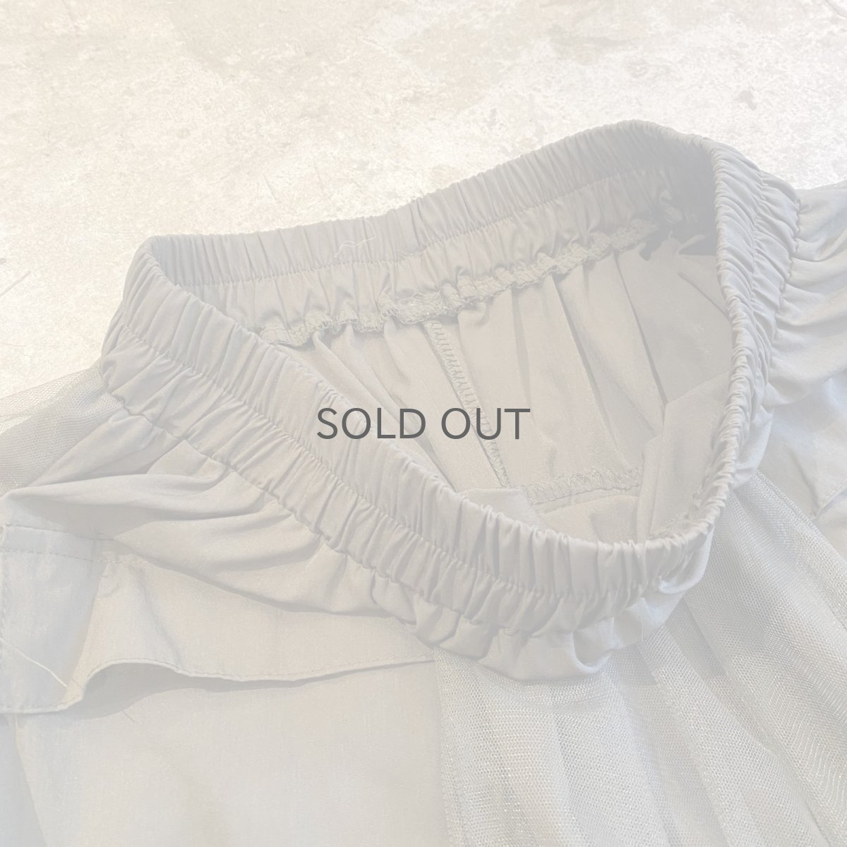 画像7: 4 POCKET TULLE FLARE LAYERED BELT DESIGN LONG SKIRT / W25~W35 (7)