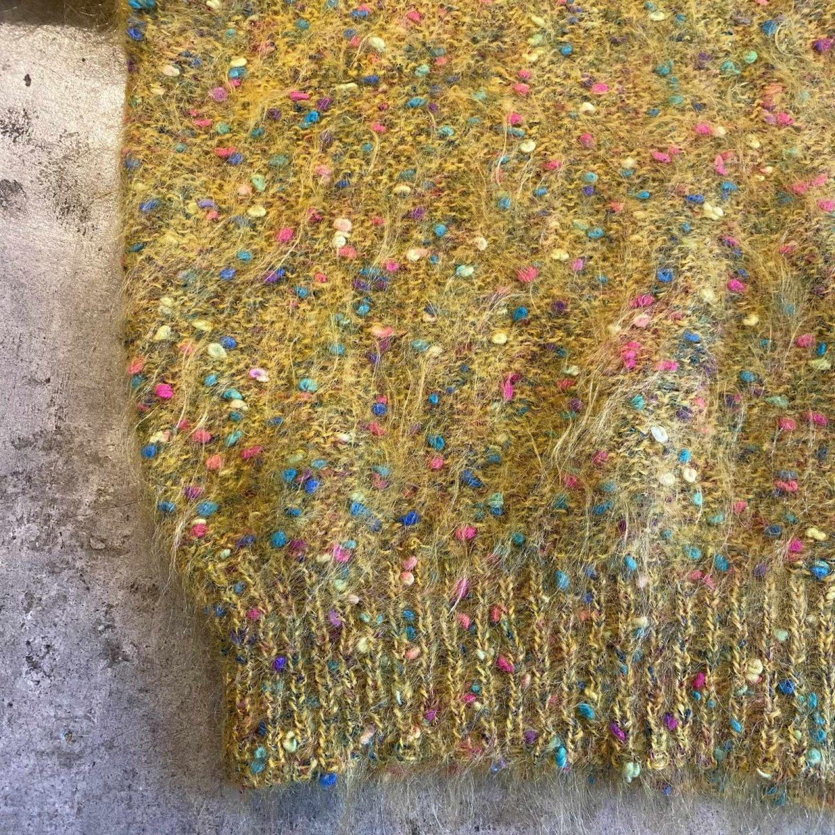 画像5: OLD MIX DESIGN COLOR MOHAIR KNIT SWEATER / Ladies M (5)