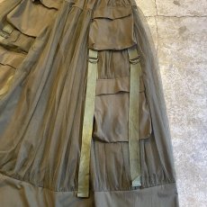 画像5: 4 POCKET TULLE FLARE LAYERED BELT DESIGN LONG SKIRT / W25~W35 (5)