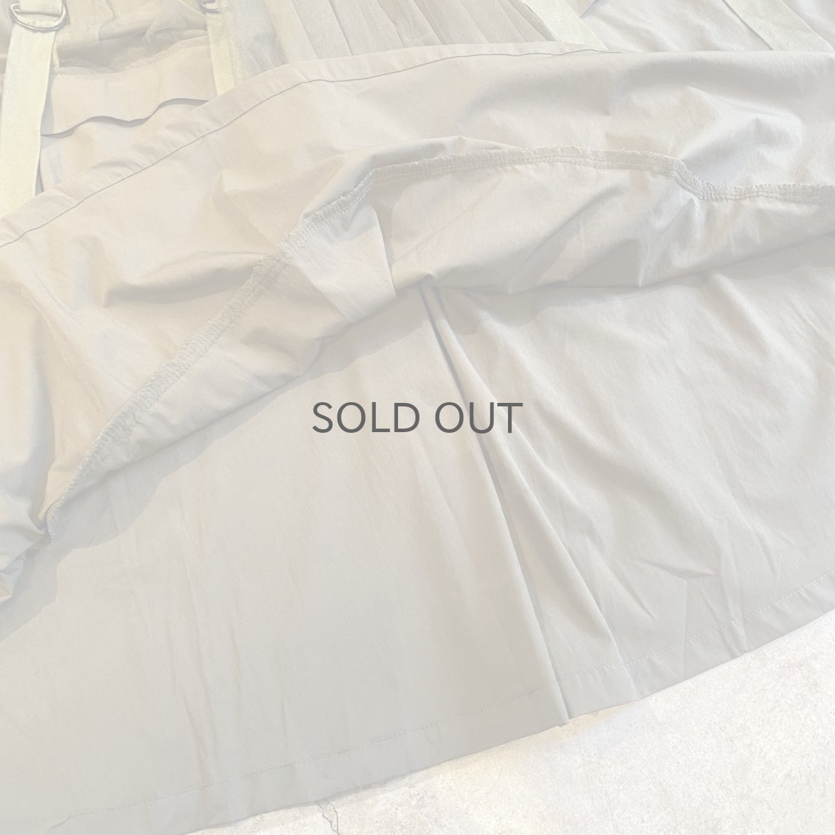 画像9: 4 POCKET TULLE FLARE LAYERED BELT DESIGN LONG SKIRT / W25~W35 (9)