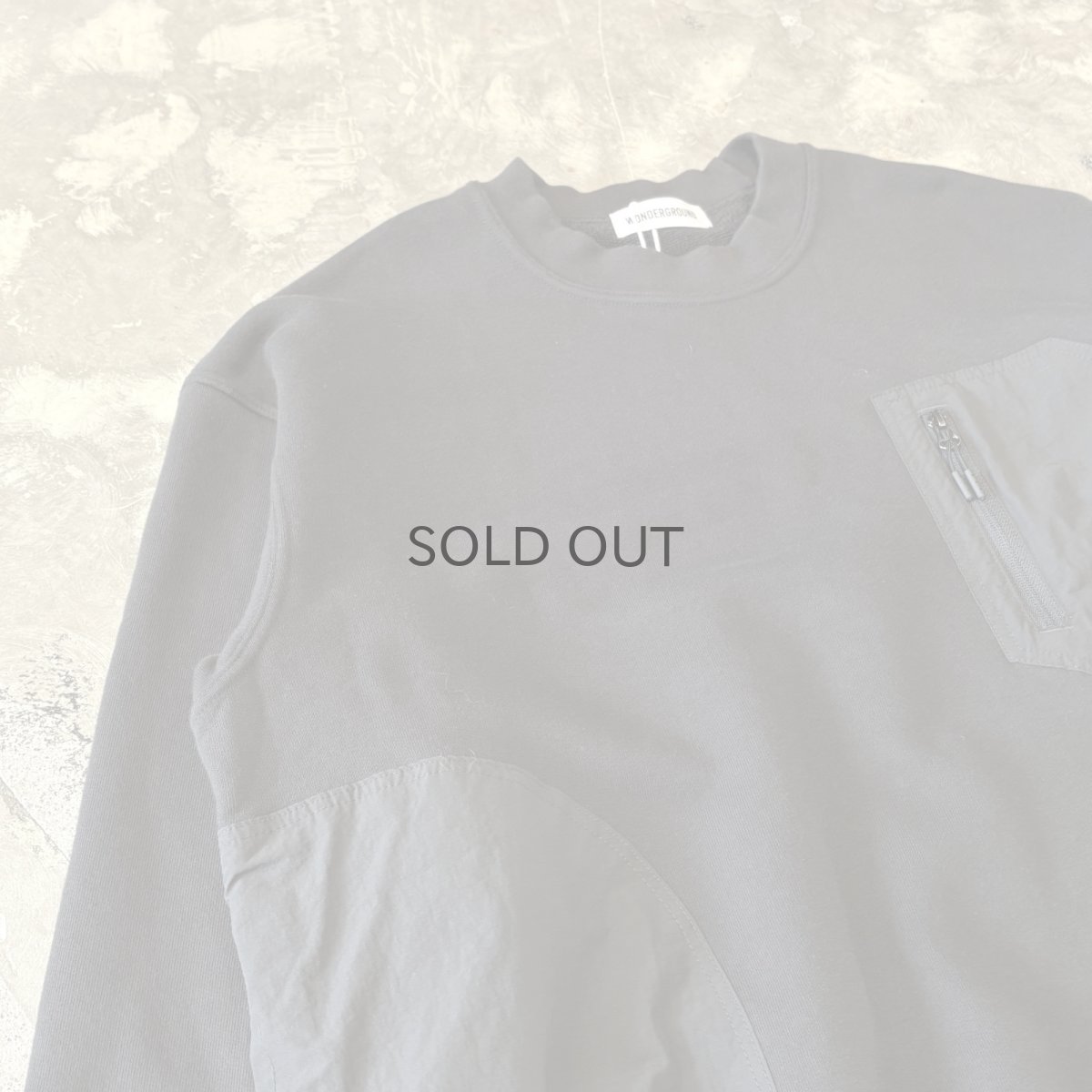 画像3: 【WONDERGROUND】POCKET NYLON SWITCHED SWEAT / BLACK / OS (3)