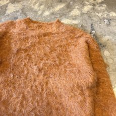 画像4: ORANGE COLOR SHAGGY KNIT SWEATER / Mens L (4)