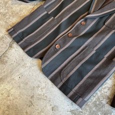 画像4: ALL OVER MULCH STRIPE PATTERN DESIGN TAYLOR JACKET / Ladies M(S) (4)