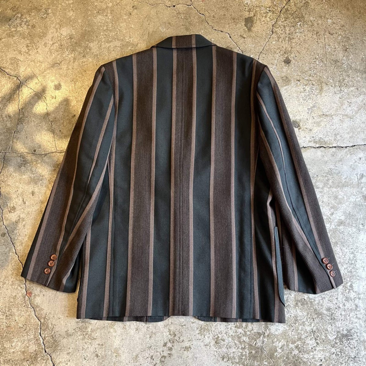 画像2: ALL OVER MULCH STRIPE PATTERN DESIGN TAYLOR JACKET / Ladies M(S) (2)