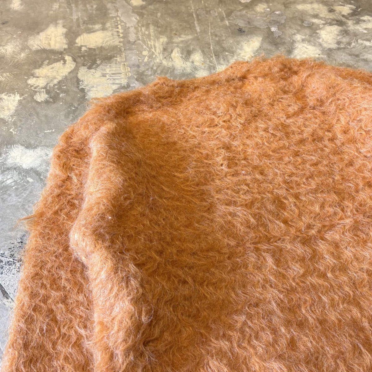 画像9: ORANGE COLOR SHAGGY KNIT SWEATER / Mens L (9)