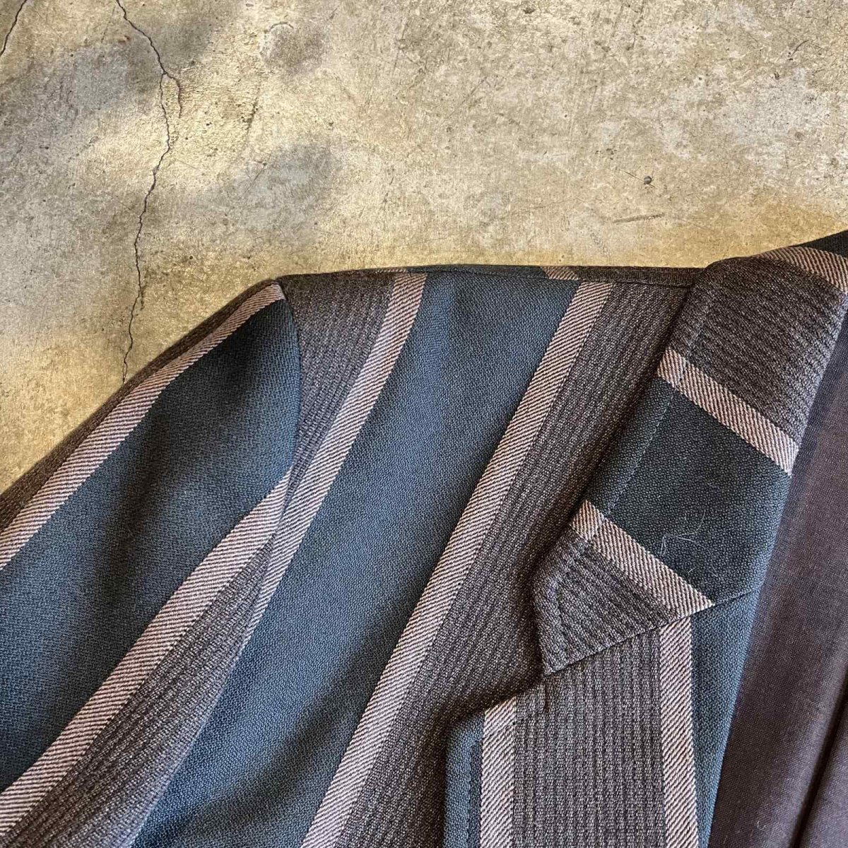 画像11: ALL OVER MULCH STRIPE PATTERN DESIGN TAYLOR JACKET / Ladies M(S) (11)