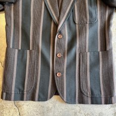 画像8: ALL OVER MULCH STRIPE PATTERN DESIGN TAYLOR JACKET / Ladies M(S) (8)