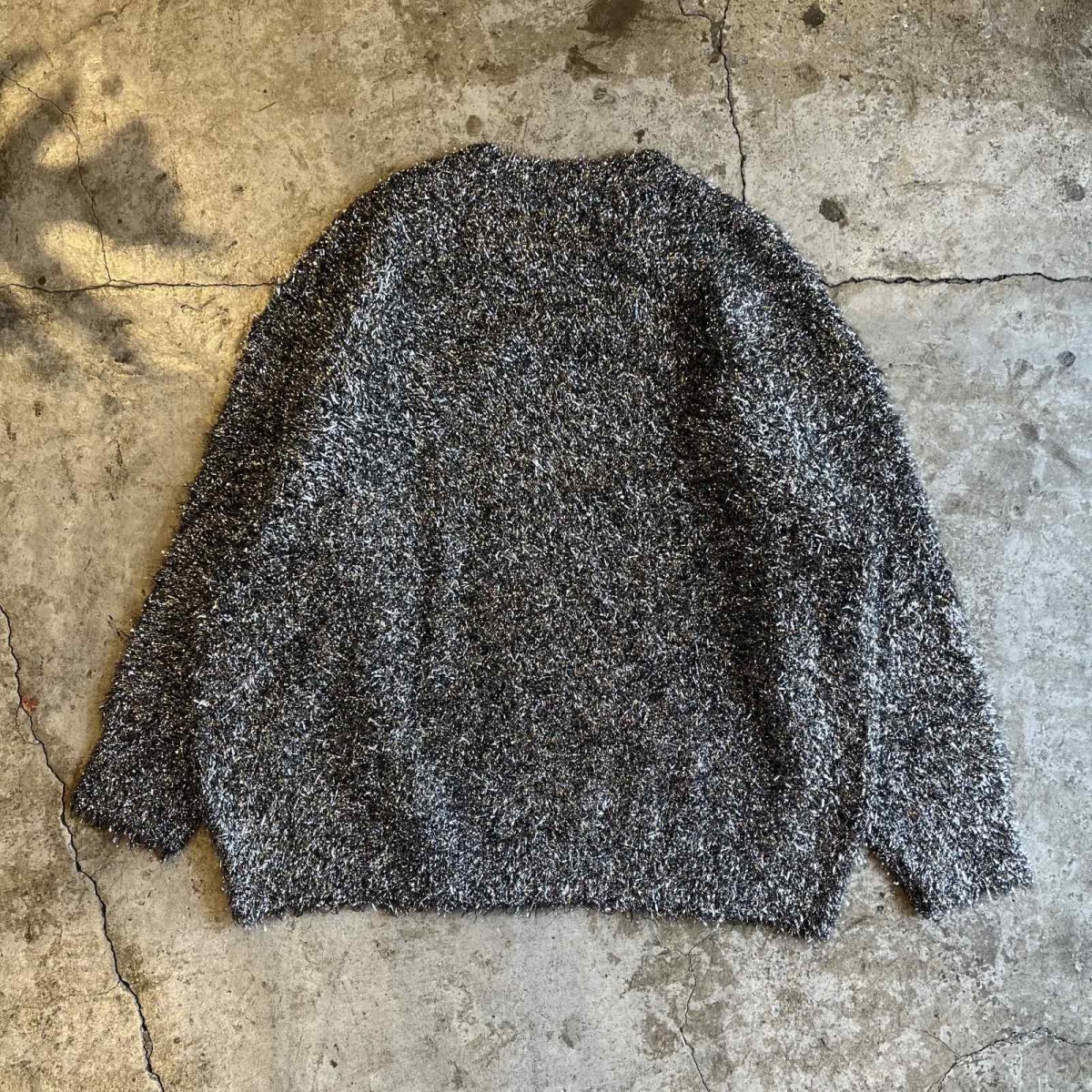 画像2: SILVER GLITTER SHAGGY DESIGN KNIT L/S TOPS / Ladies L (2)