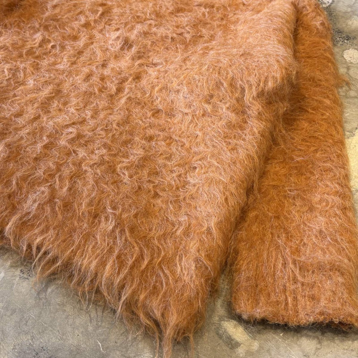 画像6: ORANGE COLOR SHAGGY KNIT SWEATER / Mens L (6)