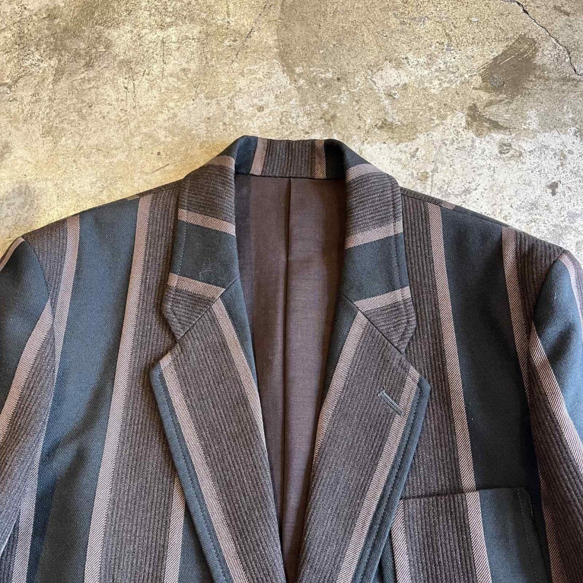 画像10: ALL OVER MULCH STRIPE PATTERN DESIGN TAYLOR JACKET / Ladies M(S) (10)