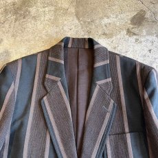 画像10: ALL OVER MULCH STRIPE PATTERN DESIGN TAYLOR JACKET / Ladies M(S) (10)