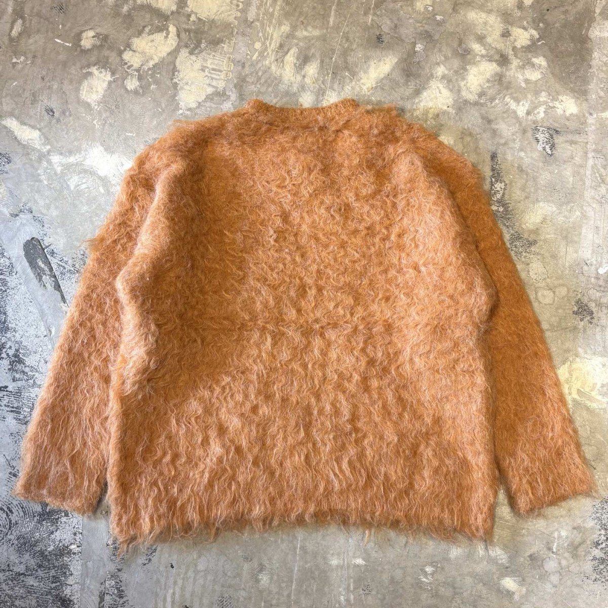 画像2: ORANGE COLOR SHAGGY KNIT SWEATER / Mens L (2)