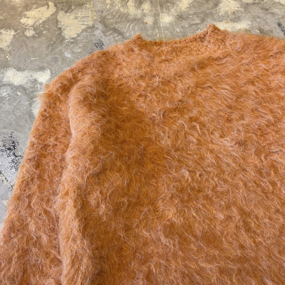 画像3: ORANGE COLOR SHAGGY KNIT SWEATER / Mens L (3)