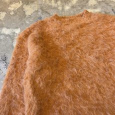 画像3: ORANGE COLOR SHAGGY KNIT SWEATER / Mens L (3)