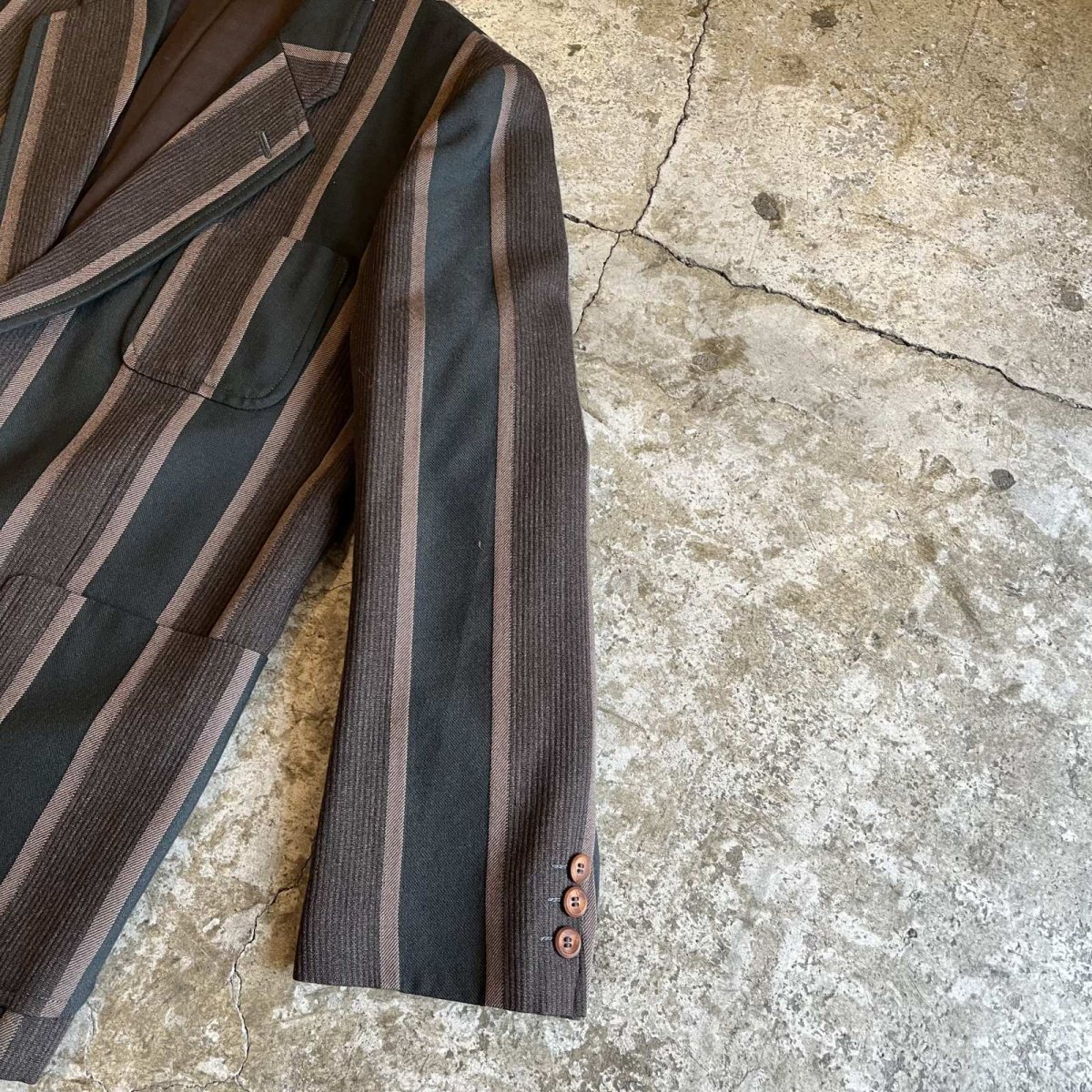 画像7: ALL OVER MULCH STRIPE PATTERN DESIGN TAYLOR JACKET / Ladies M(S) (7)