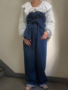 画像11: SHAGGY FAUX FUR SHORT DESIGN KNIT CARDIGAN / Ladies M (11)