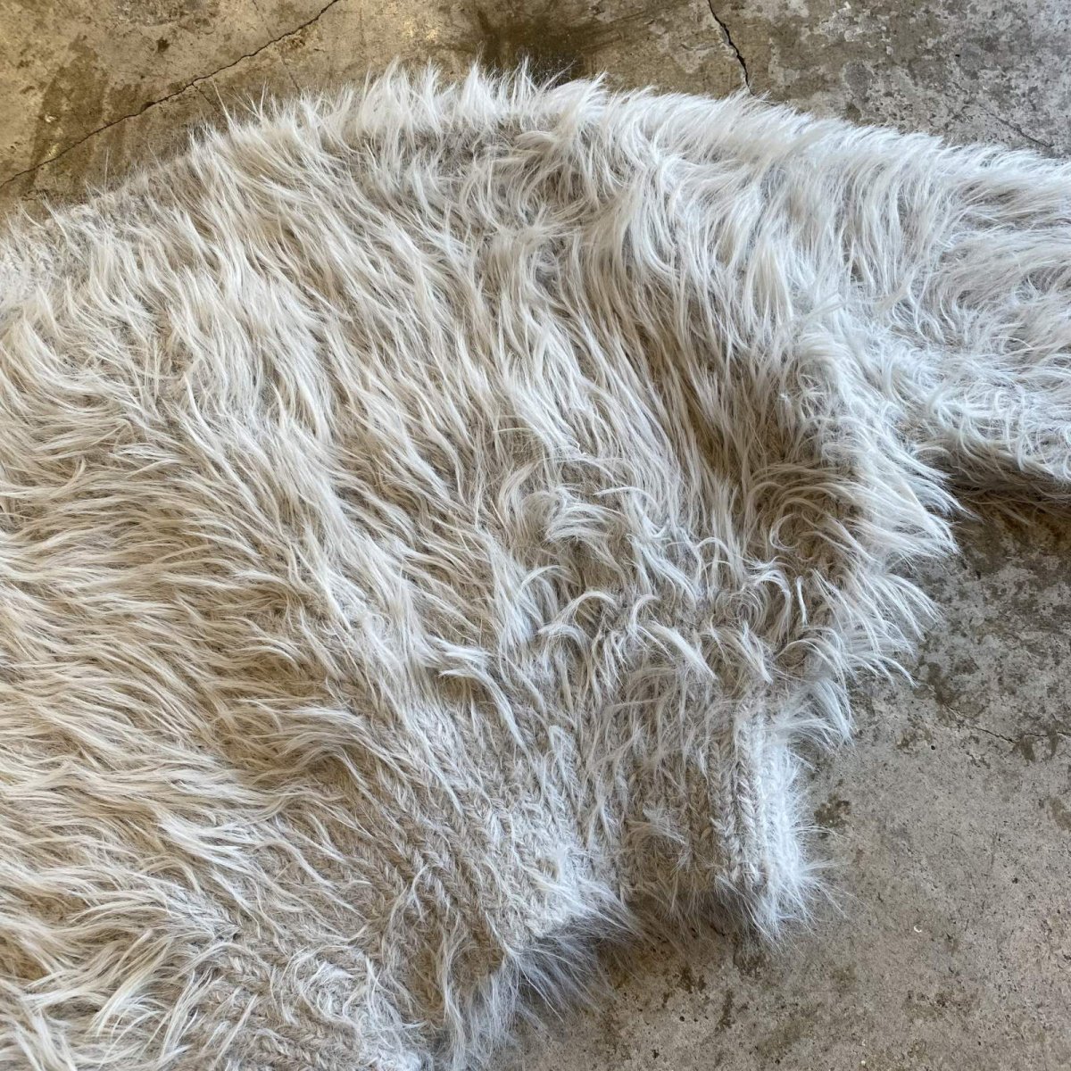 画像8: SHAGGY FAUX FUR SHORT DESIGN KNIT CARDIGAN / Ladies M (8)