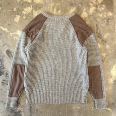 画像2: 【CAHPS RALPH LAUREN】SUEDE PATCHED WOOL KNIT SWEATER / Mens M (2)
