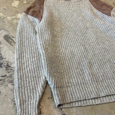 画像5: 【CAHPS RALPH LAUREN】SUEDE PATCHED WOOL KNIT SWEATER / Mens M (5)