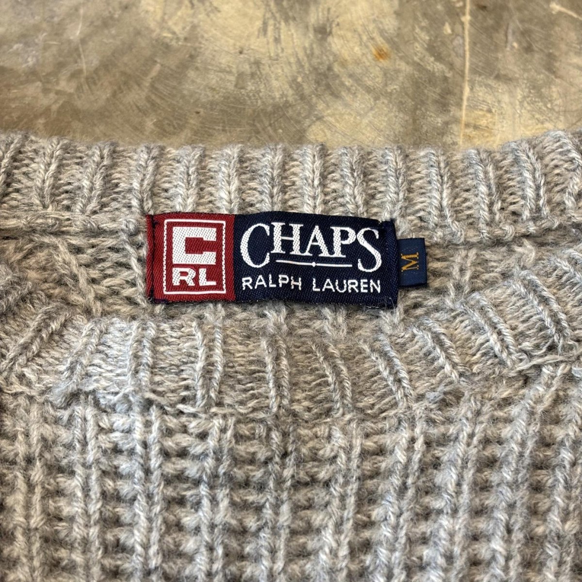 画像10: 【CAHPS RALPH LAUREN】SUEDE PATCHED WOOL KNIT SWEATER / Mens M (10)