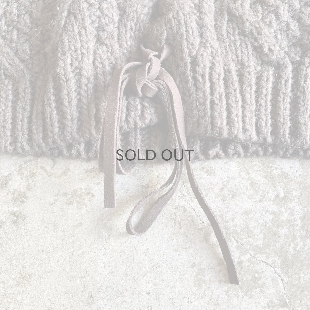 画像12: SLEEVE FRINGE BACK SUEDE RIBBON LACE UP DESIGN ALAN KNIT SWEATER / Ladies L (12)