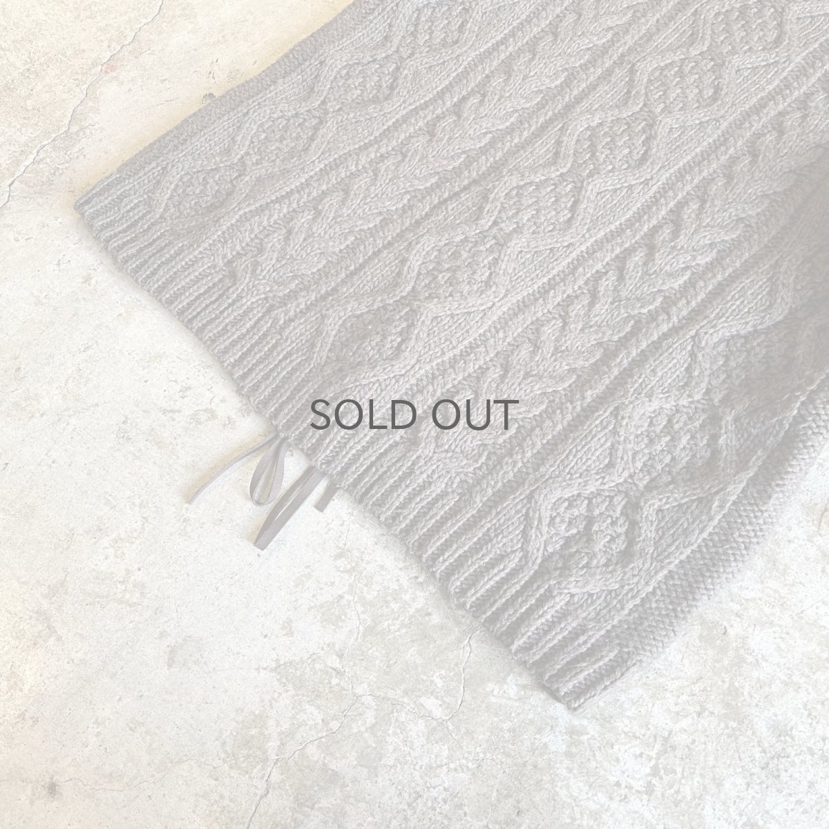 画像4: SLEEVE FRINGE BACK SUEDE RIBBON LACE UP DESIGN ALAN KNIT SWEATER / Ladies L (4)