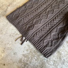 画像4: SLEEVE FRINGE BACK SUEDE RIBBON LACE UP DESIGN ALAN KNIT SWEATER / Ladies L (4)