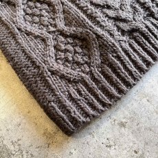 画像3: SLEEVE FRINGE BACK SUEDE RIBBON LACE UP DESIGN ALAN KNIT SWEATER / Ladies L (3)