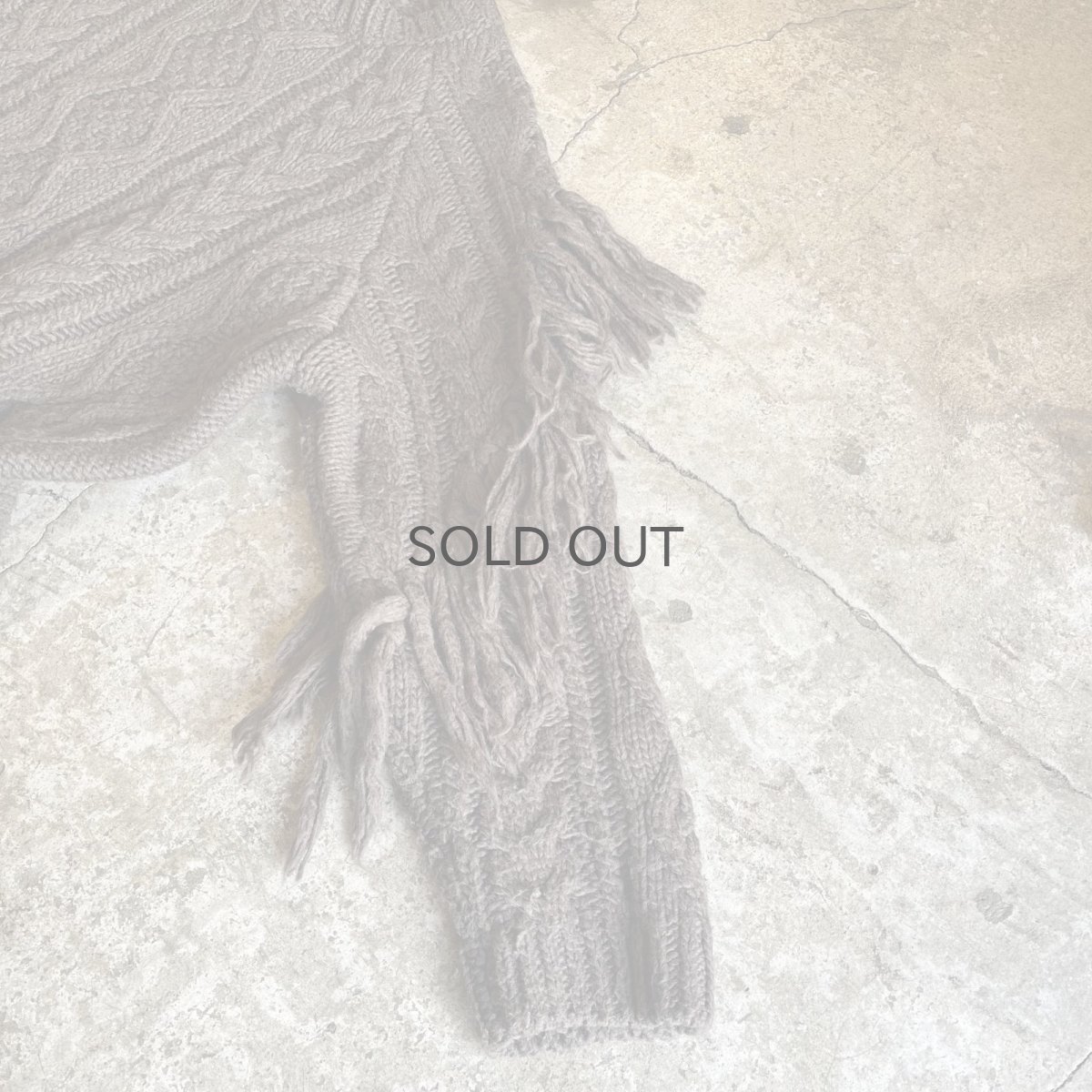 画像6: SLEEVE FRINGE BACK SUEDE RIBBON LACE UP DESIGN ALAN KNIT SWEATER / Ladies L (6)