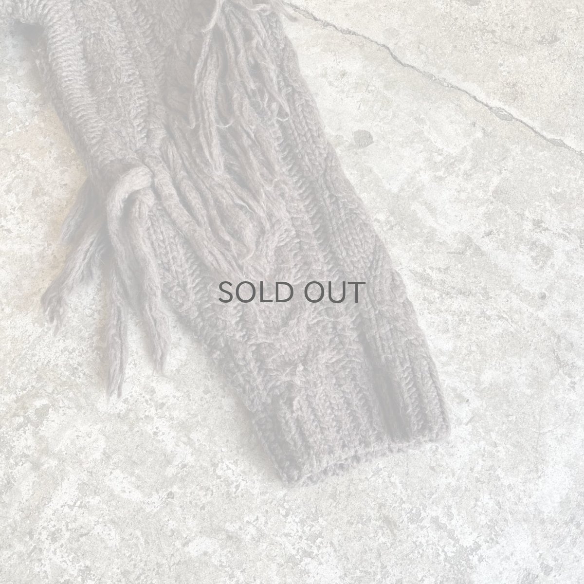 画像5: SLEEVE FRINGE BACK SUEDE RIBBON LACE UP DESIGN ALAN KNIT SWEATER / Ladies L (5)