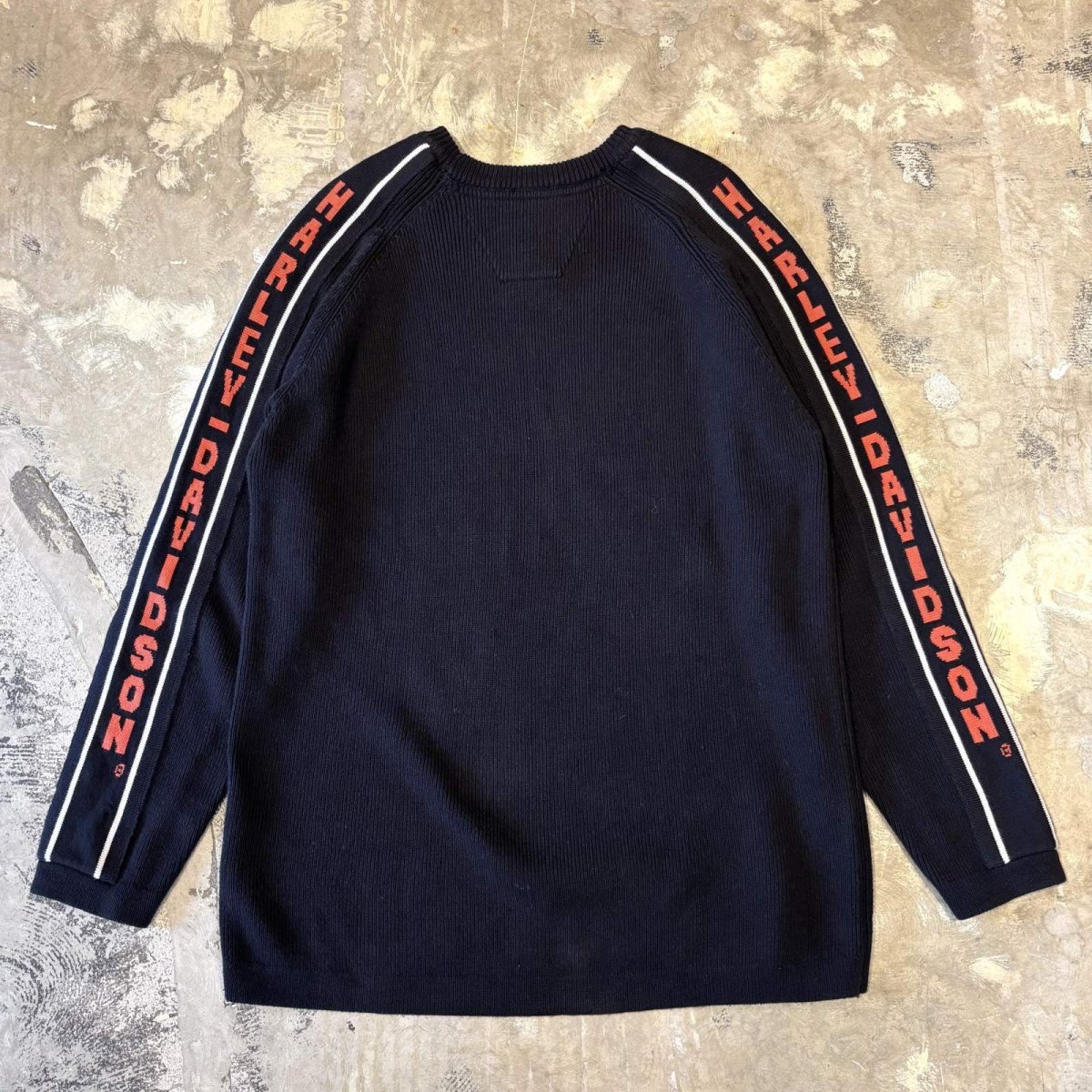 画像1: "HARLEY-DAVIDSON" SLEEVE DESIGN KNIT SWEATER / Mens M (1)