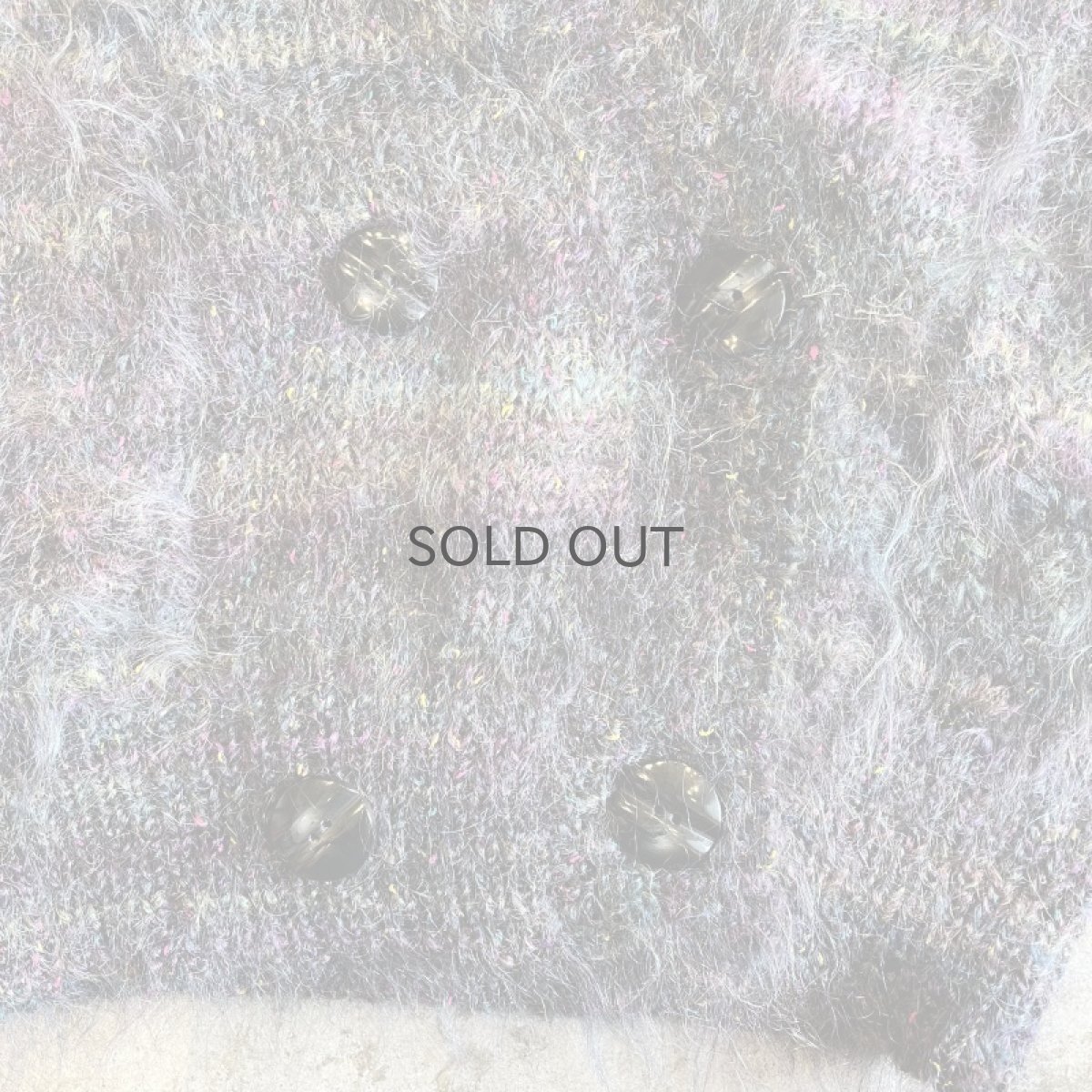 画像9: MIX COLOR MULCH BORDER PATTERN DESIGN MOHAIR KNIT CARDIGAN / Ladies M (9)