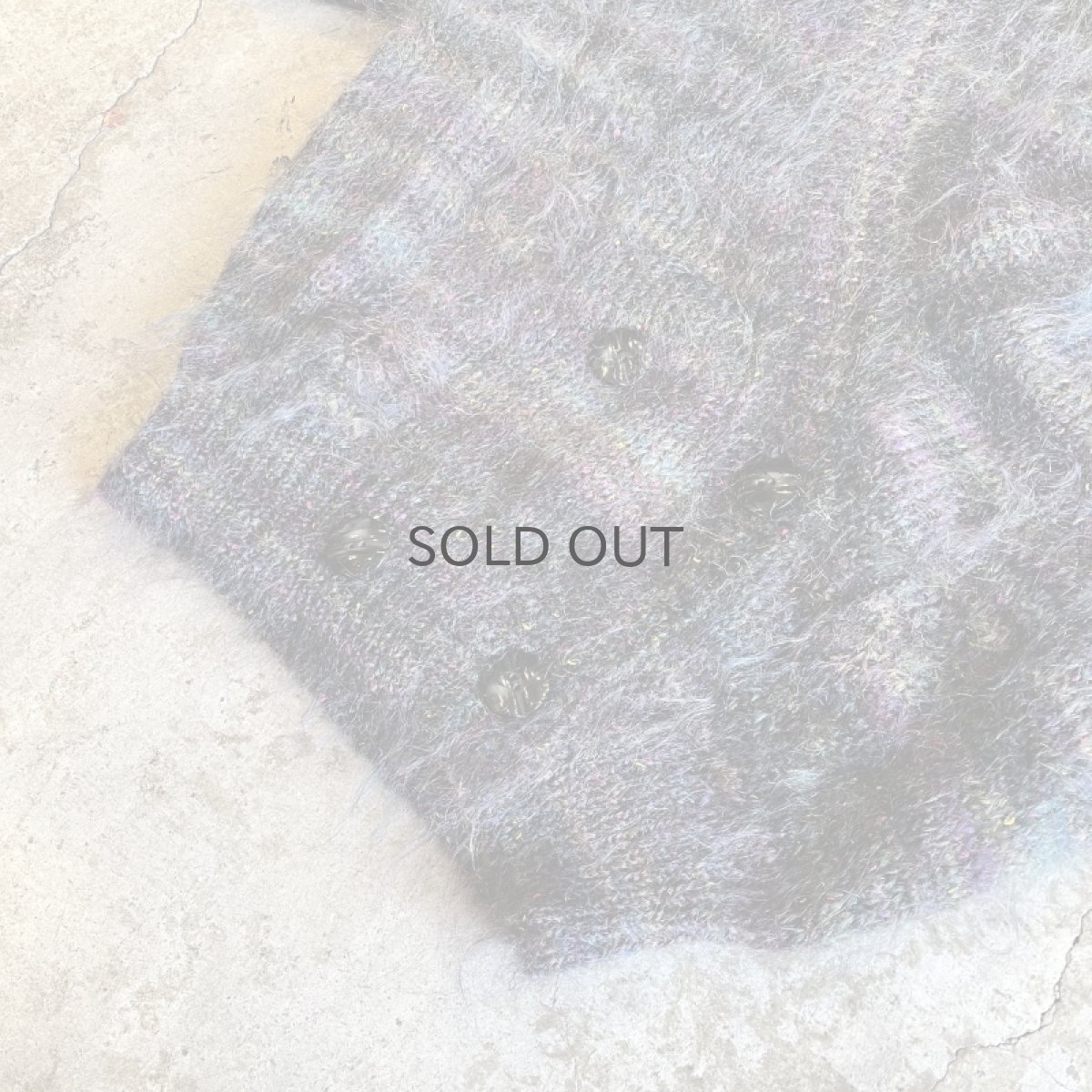 画像4: MIX COLOR MULCH BORDER PATTERN DESIGN MOHAIR KNIT CARDIGAN / Ladies M (4)