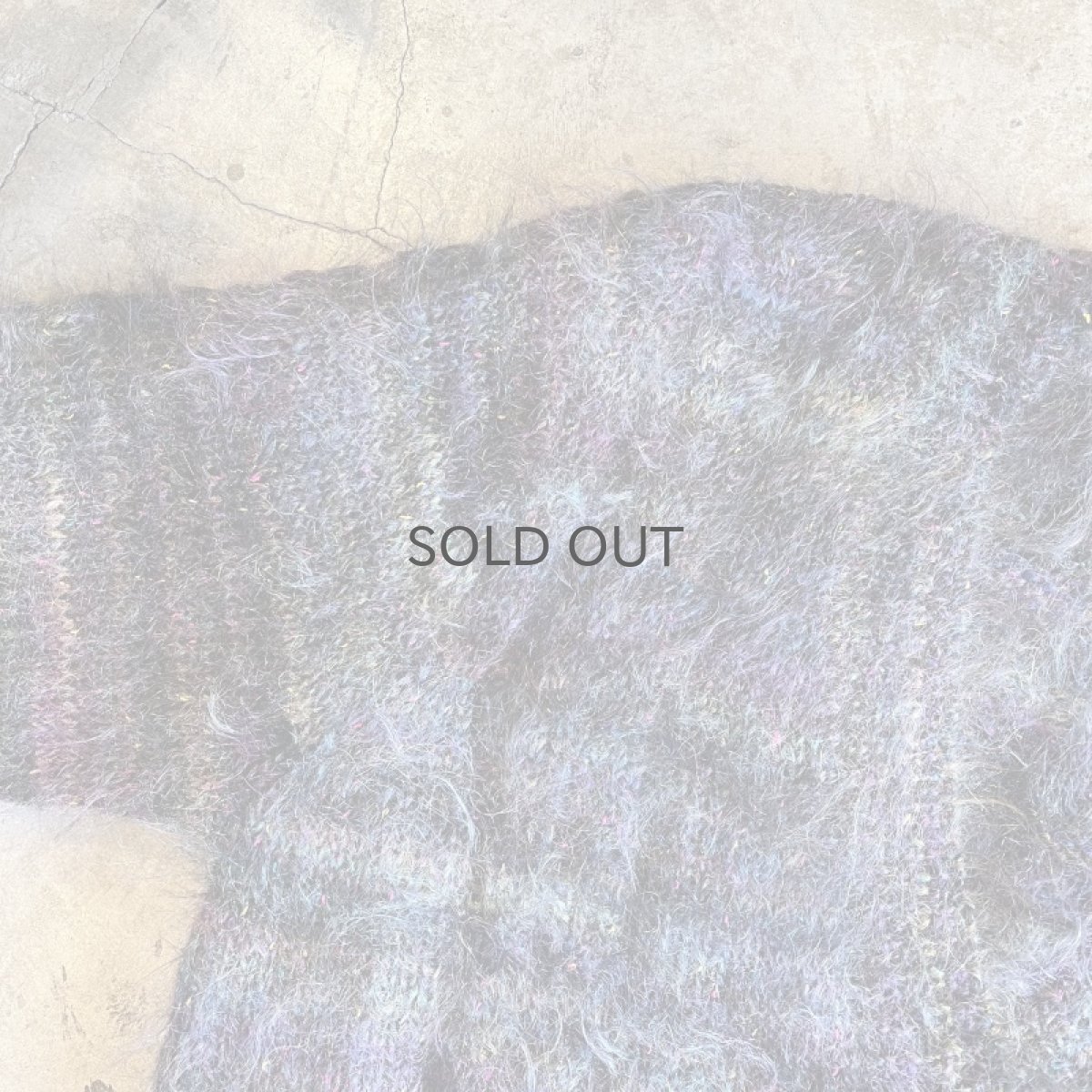 画像8: MIX COLOR MULCH BORDER PATTERN DESIGN MOHAIR KNIT CARDIGAN / Ladies M (8)