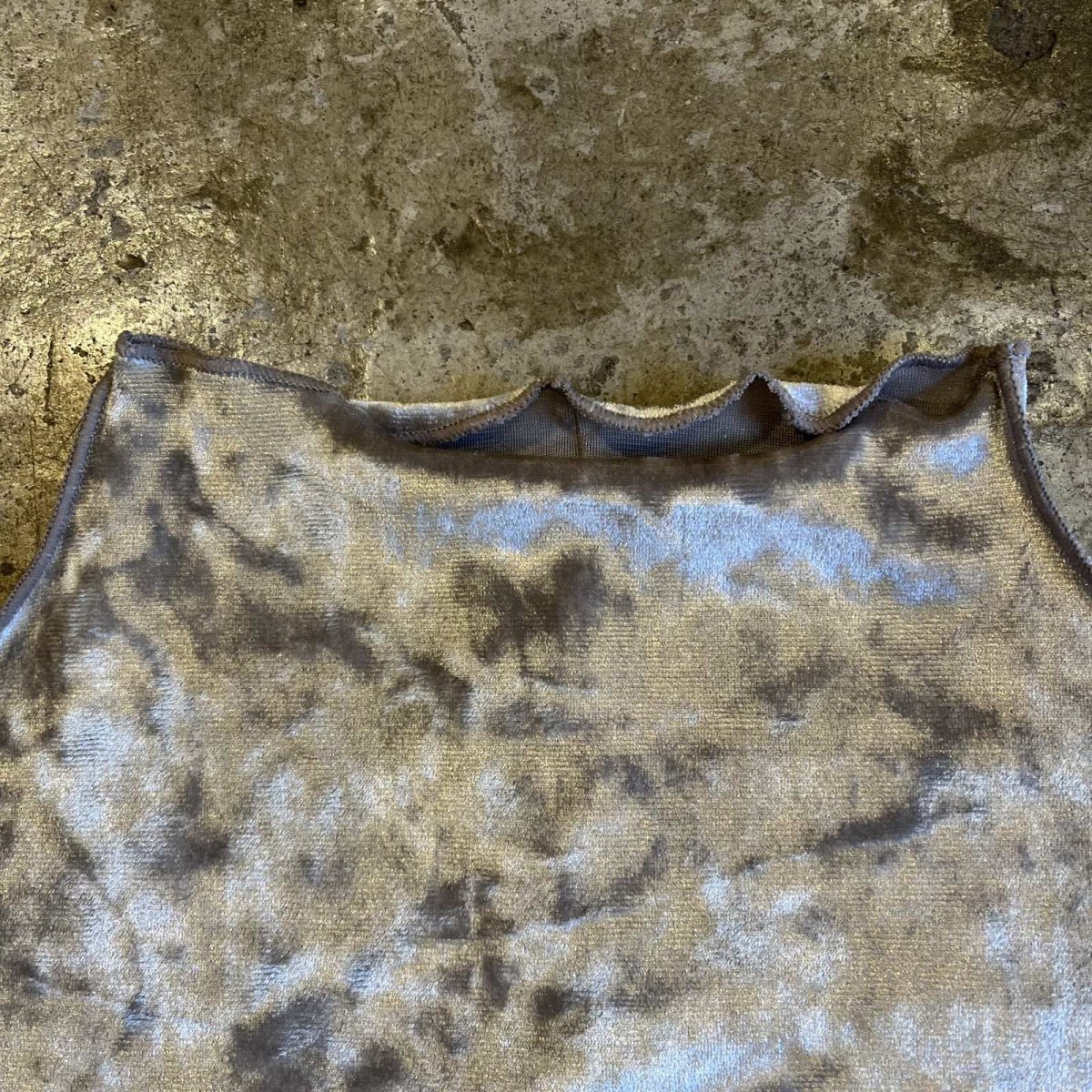 画像9: METALLIC COLOR PIPING DESIGN VELVET HALF NECK L/S TOPS / Ladies M(FREE) (9)