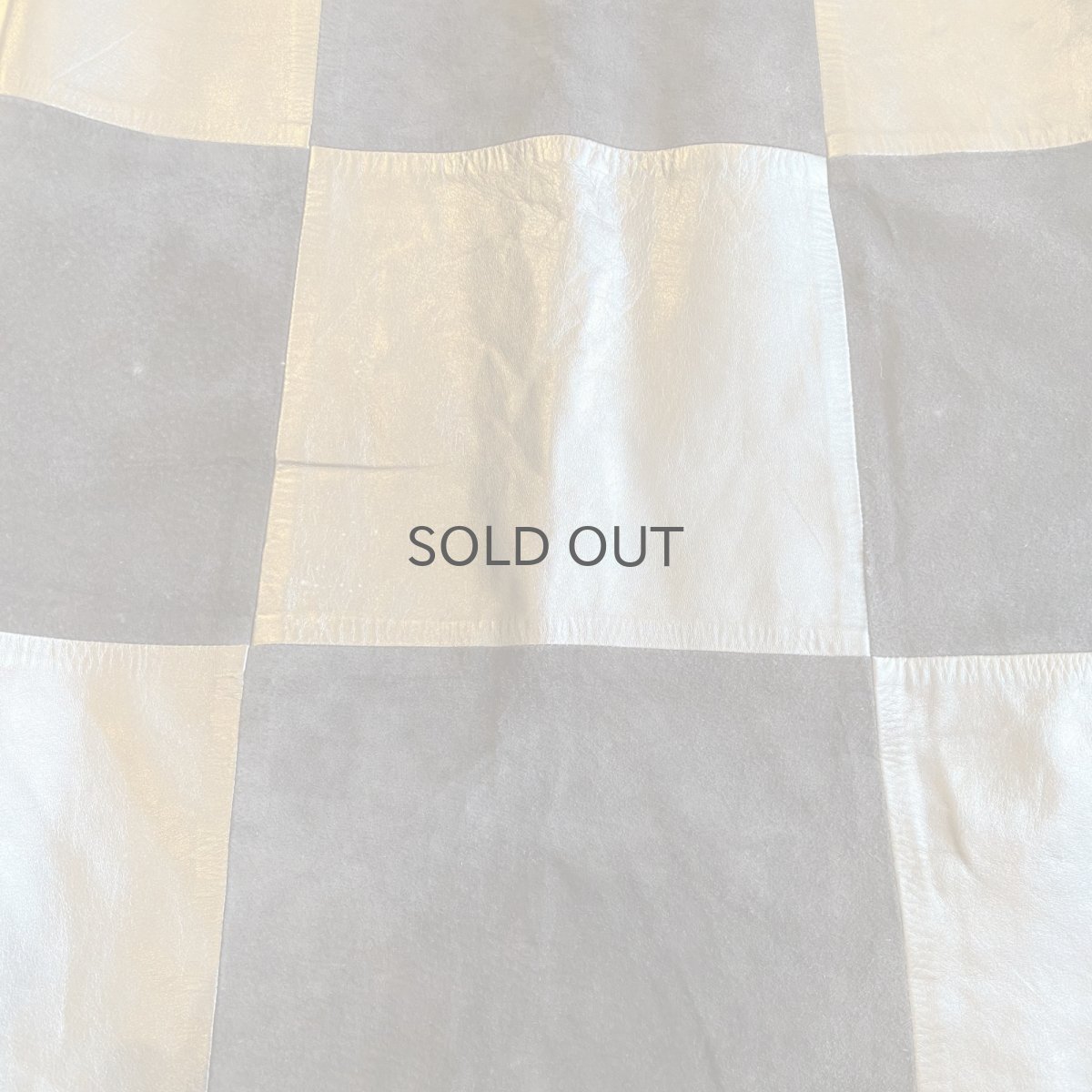 画像5: BLOCK CHECK LEATHER BLACK COLOR SKIRT / W28 (5)