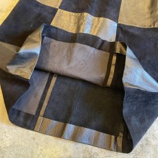 画像6: BLOCK CHECK LEATHER BLACK COLOR SKIRT / W28 (6)