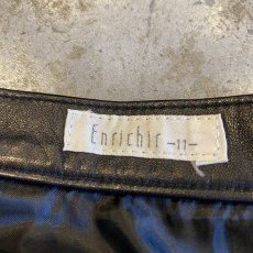 画像10: BLOCK CHECK LEATHER BLACK COLOR SKIRT / W28 (10)