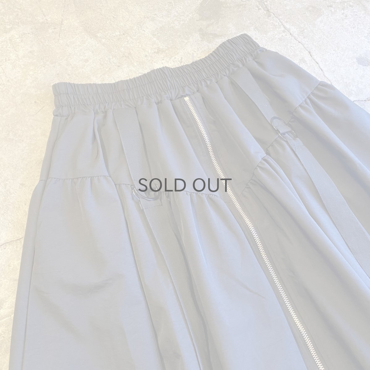 画像3: FRONT ZIP 2BELT DESIGN BALLOON LONG SKIRT / W25~W34 (3)