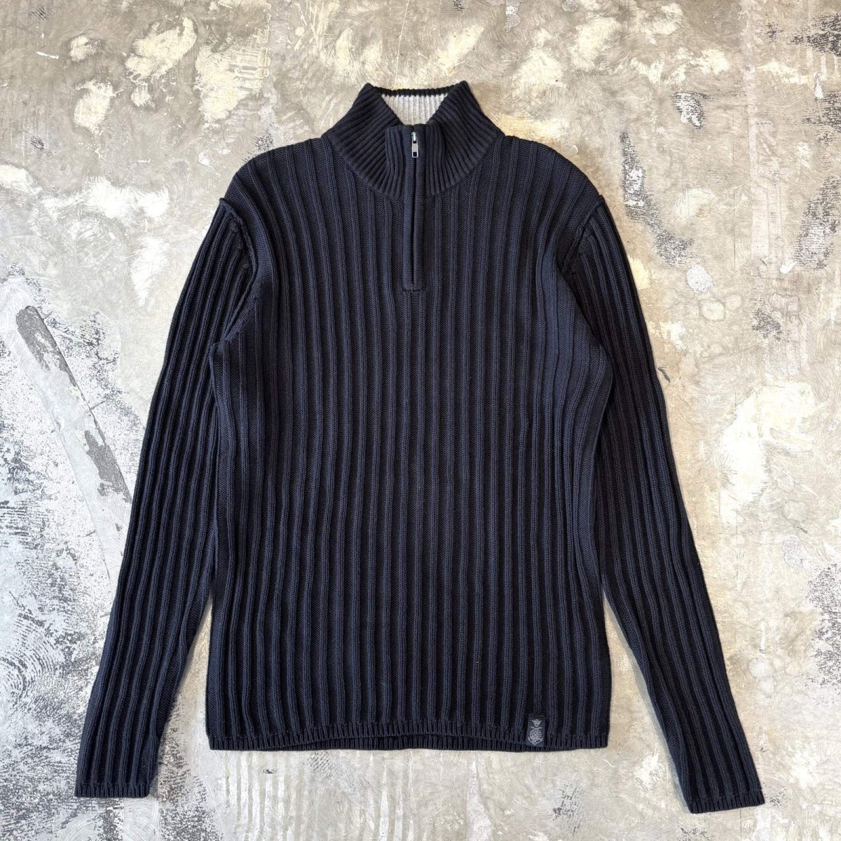 画像1: "NAUTICA JEANS" HALF ZIP COTTON KNIT SWEATER / Mens L (1)