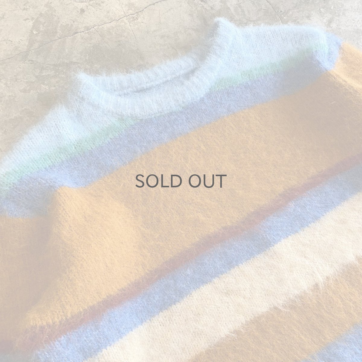 画像3: MULTI BORDER COLOR DESIGN KNIT SWEATER / Ladies L (3)