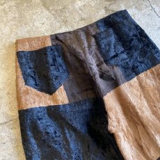 画像10: BLOCK COLOR DESIGN VELVET FLARE PANTS / W26 (10)