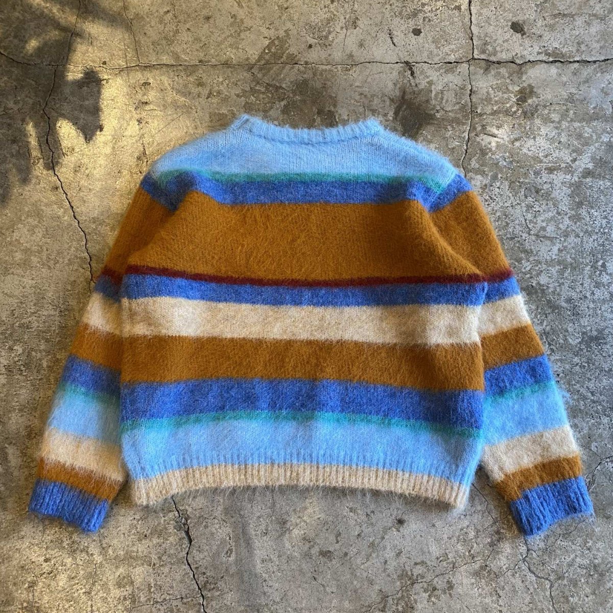 画像2: MULTI BORDER COLOR DESIGN KNIT SWEATER / Ladies L (2)