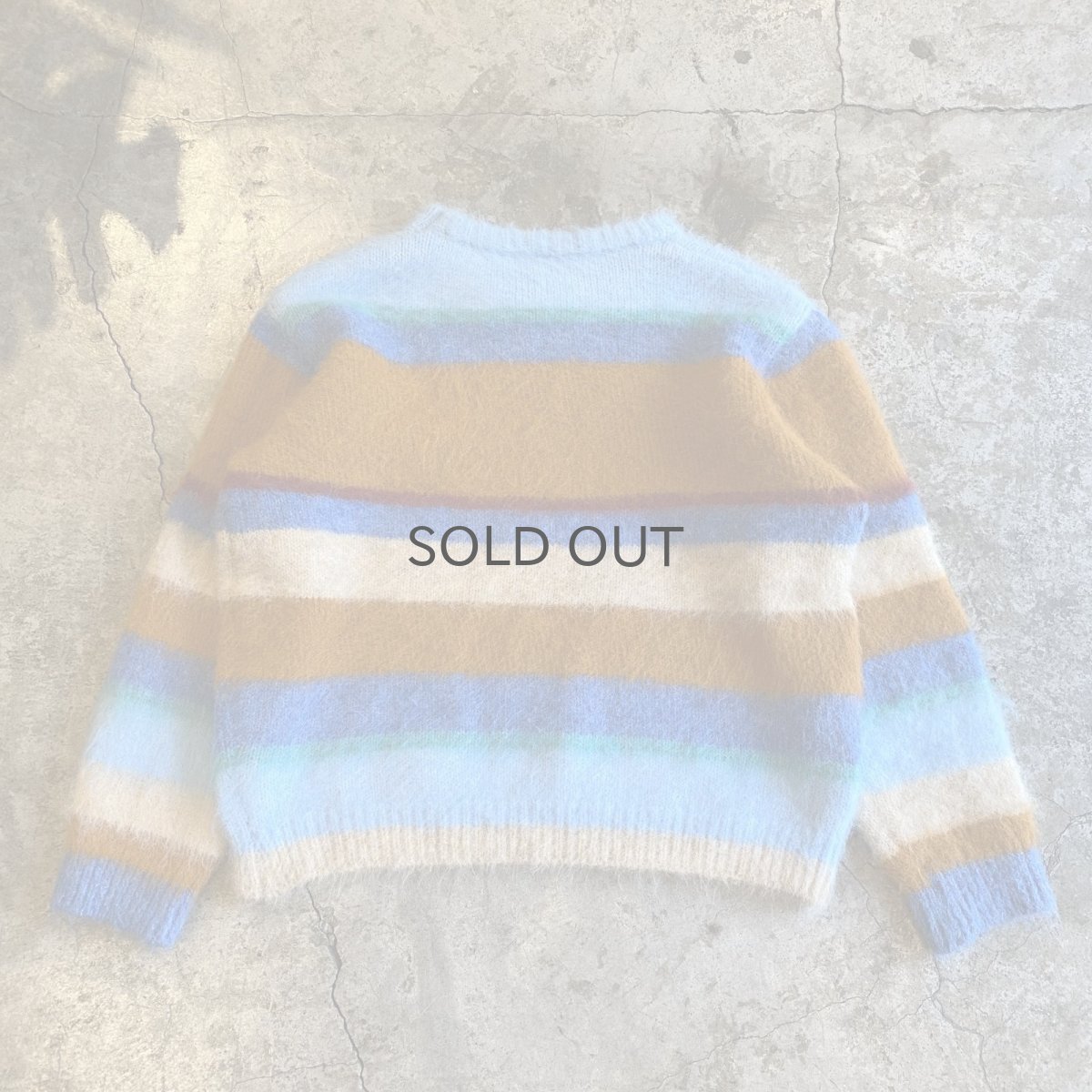 画像2: MULTI BORDER COLOR DESIGN KNIT SWEATER / Ladies L (2)