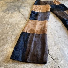画像8: BLOCK COLOR DESIGN VELVET FLARE PANTS / W26 (8)