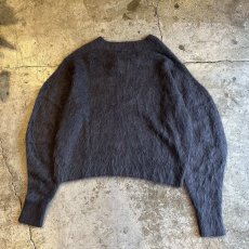 画像2: GRAY COLOR DESIGN SLEEVE MOHAIR KNIT SWEATER / Ladies L (2)