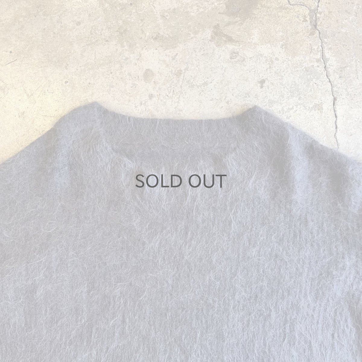 画像8: GRAY COLOR DESIGN SLEEVE MOHAIR KNIT SWEATER / Ladies L (8)