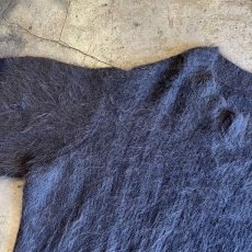 画像9: GRAY COLOR DESIGN SLEEVE MOHAIR KNIT SWEATER / Ladies L (9)